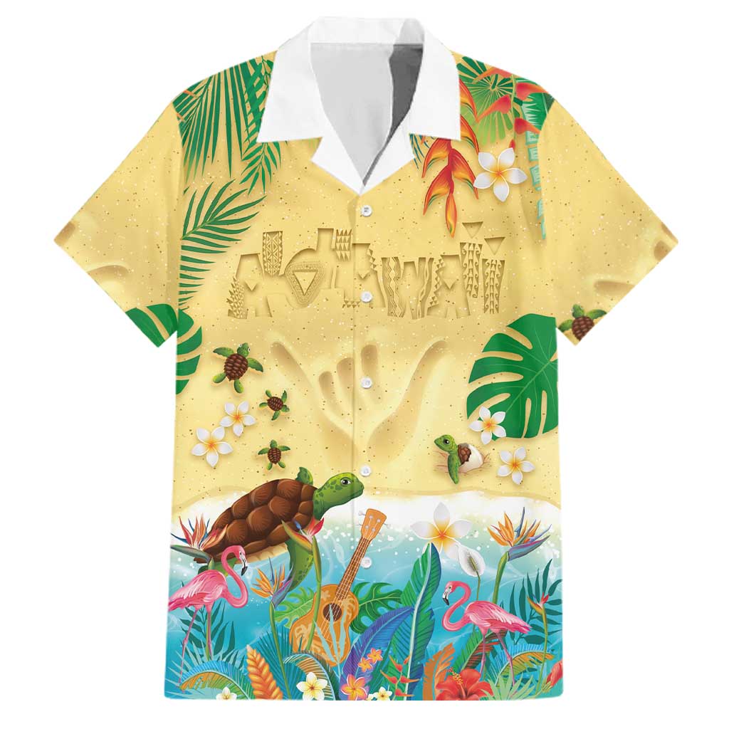 Hawaiian Alohawaii Family Matching Puletasi and Hawaiian Shirt Tropical Plants and Animals on The Beach LT03 Dad's Shirt - Short Sleeve Multicolor - Polynesian Pride