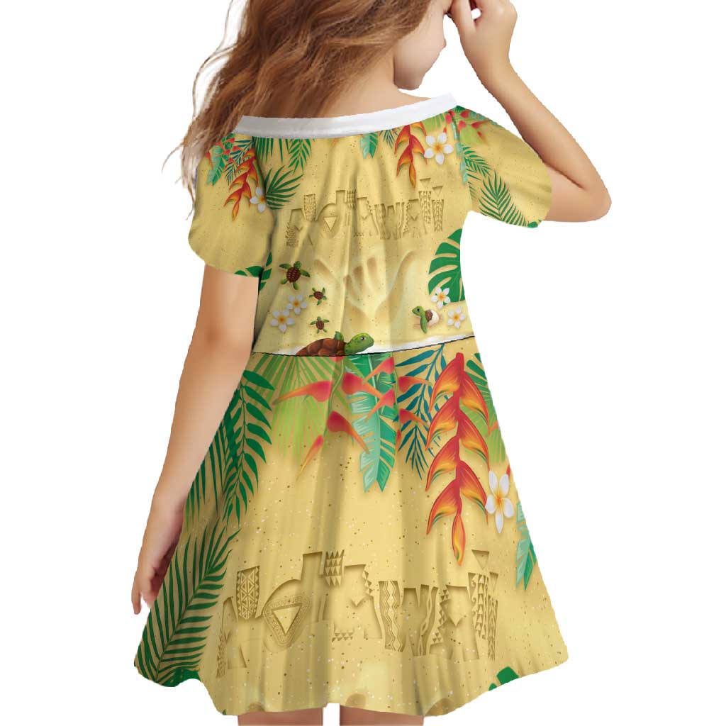 Hawaiian Alohawaii Family Matching Summer Maxi Dress and Hawaiian Shirt Tropical Plants and Animals on The Beach - Polynesian Pride
