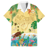 Hawaiian Alohawaii Family Matching Tank Maxi Dress and Hawaiian Shirt Tropical Plants and Animals on The Beach - Polynesian Pride