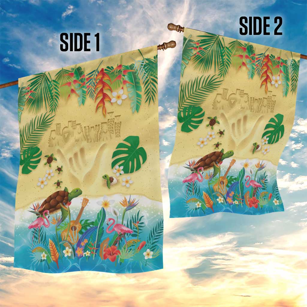 Hawaiian Alohawaii Garden Flag Tropical Plants and Animals on The Beach - Polynesian Pride