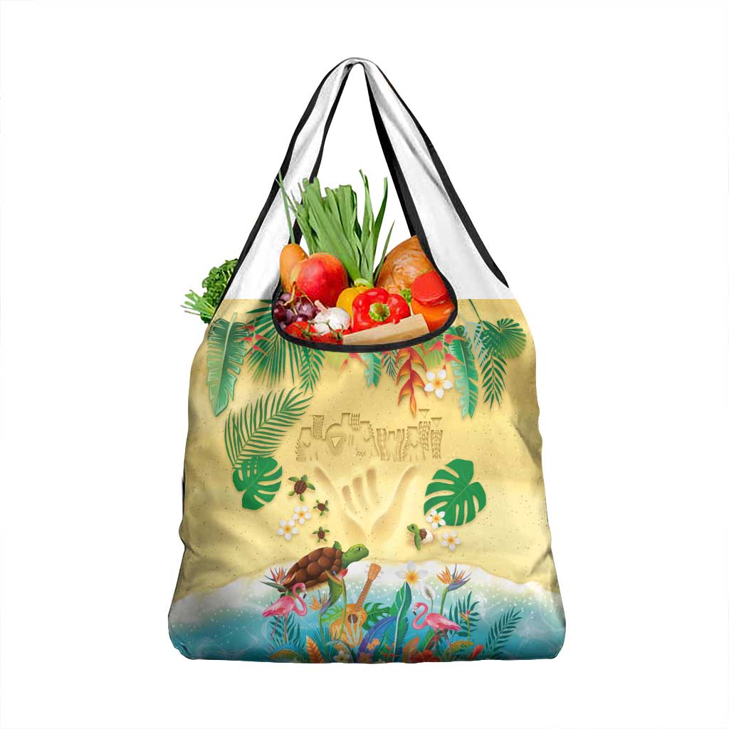 Hawaiian Alohawaii Grocery Bag Tropical Plants and Animals on The Beach - Polynesian Pride
