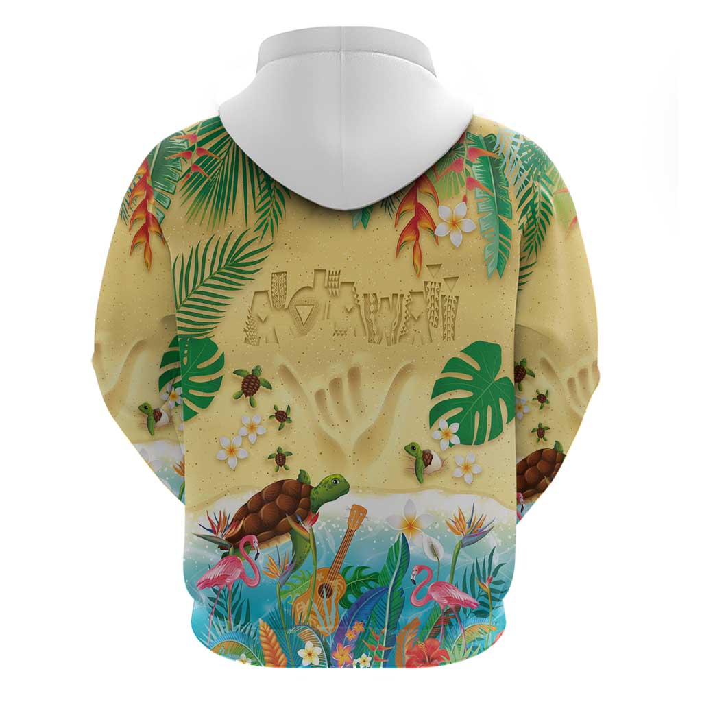 Hawaiian Alohawaii Hoodie Tropical Plants and Animals on The Beach - Polynesian Pride