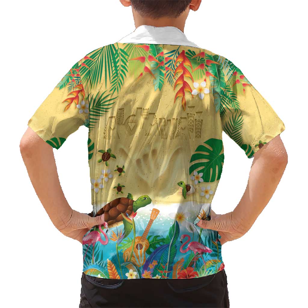 Hawaiian Alohawaii Kid Hawaiian Shirt Tropical Plants and Animals on The Beach - Polynesian Pride