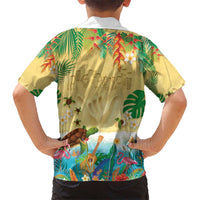 Hawaiian Alohawaii Kid Hawaiian Shirt Tropical Plants and Animals on The Beach - Polynesian Pride