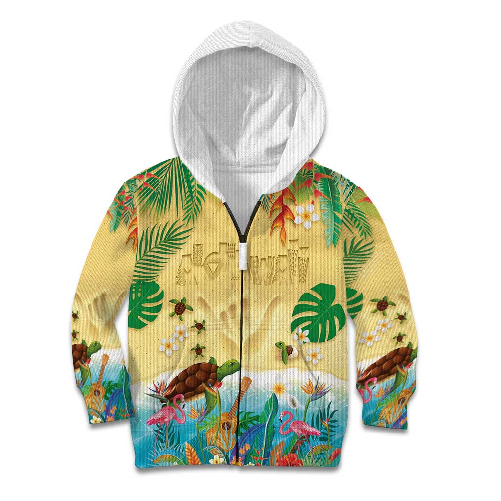 Hawaiian Alohawaii Kid Hoodie Tropical Plants and Animals on The Beach - Polynesian Pride