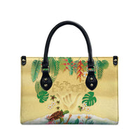 Hawaiian Alohawaii Leather Bag Tropical Plants and Animals on The Beach - Polynesian Pride