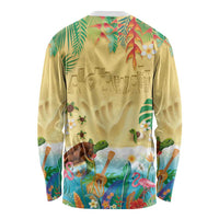 Hawaiian Alohawaii Long Sleeve Shirt Tropical Plants and Animals on The Beach - Polynesian Pride