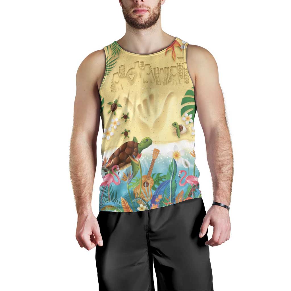 Hawaiian Alohawaii Men Tank Top Tropical Plants and Animals on The Beach - Polynesian Pride