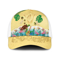 Hawaiian Alohawaii Mesh Trucker Cap Tropical Plants and Animals on The Beach - Polynesian Pride