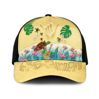 Hawaiian Alohawaii Mesh Trucker Cap Tropical Plants and Animals on The Beach - Polynesian Pride