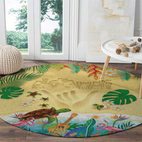 Hawaiian Alohawaii Round Carpet Tropical Plants and Animals on The Beach - Polynesian Pride