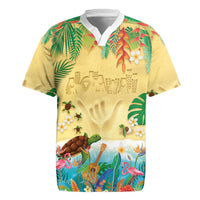 Hawaiian Alohawaii Rugby Jersey Tropical Plants and Animals on The Beach - Polynesian Pride