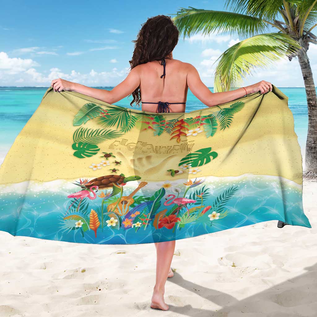 Hawaiian Alohawaii Sarong Tropical Plants and Animals on The Beach - Polynesian Pride
