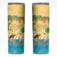 Hawaiian Alohawaii Skinny Tumbler Tropical Plants and Animals on The Beach - Polynesian Pride