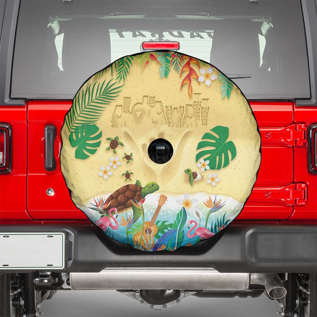 Hawaiian Alohawaii Spare Tire Cover Tropical Plants and Animals on The Beach - Polynesian Pride