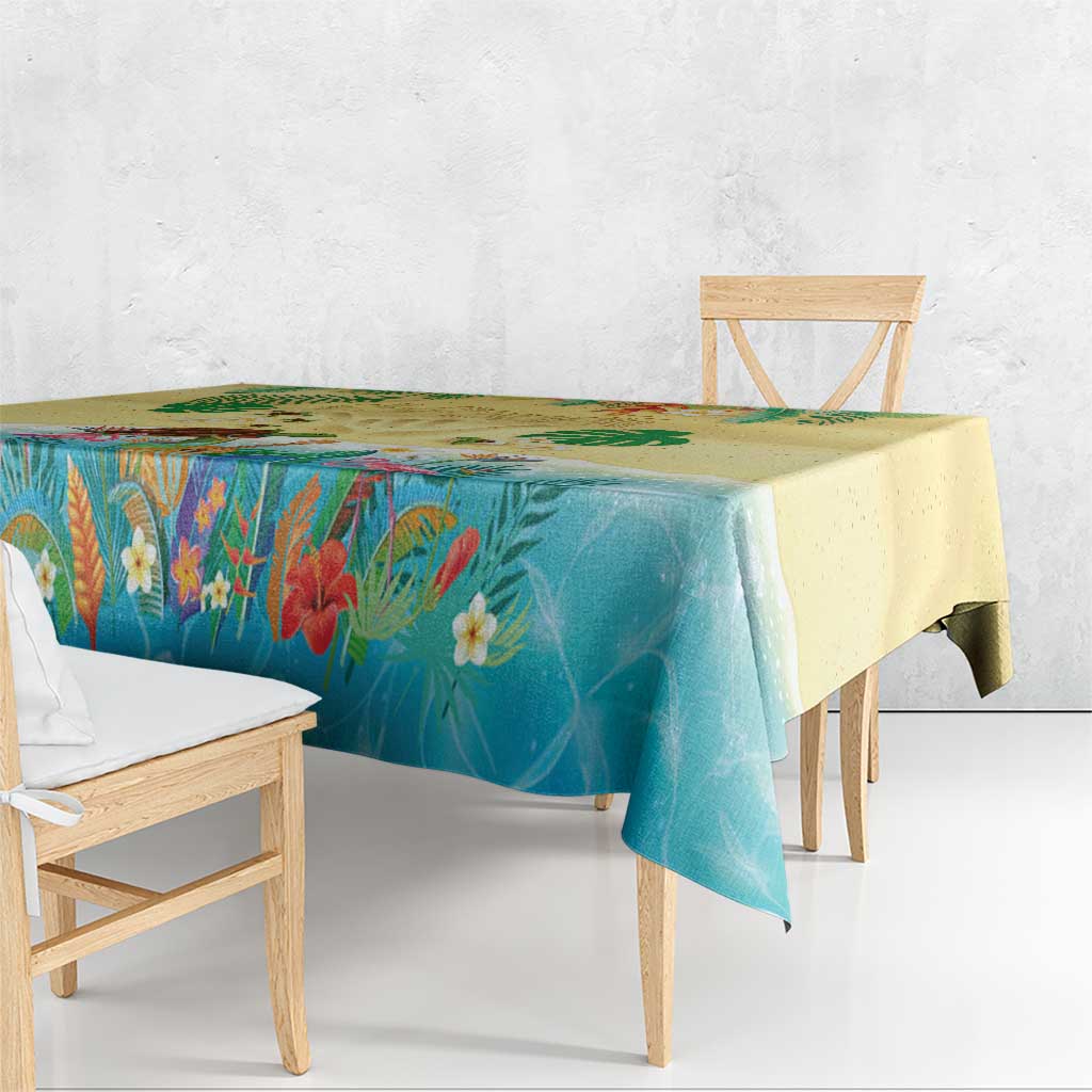 Hawaiian Alohawaii Tablecloth Tropical Plants and Animals on The Beach - Polynesian Pride