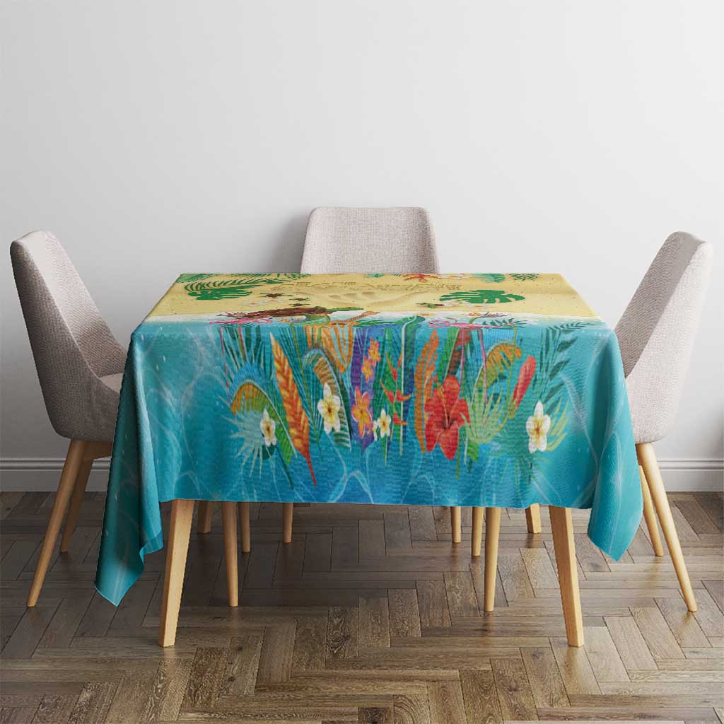 Hawaiian Alohawaii Tablecloth Tropical Plants and Animals on The Beach - Polynesian Pride