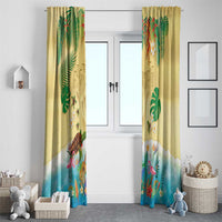 Hawaiian Alohawaii Window Curtain Tropical Plants and Animals on The Beach - Polynesian Pride
