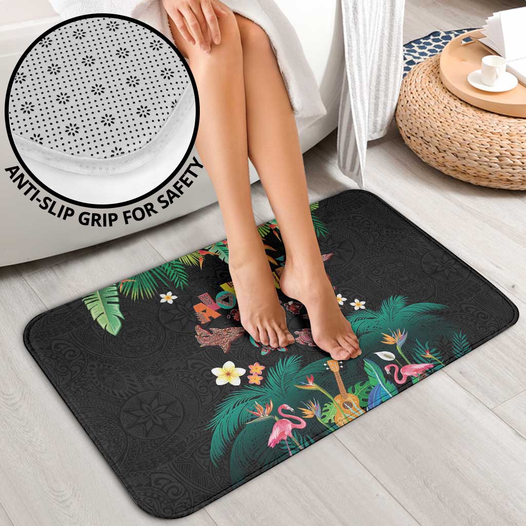 Hawaiian Alohawaii Bathroom Set Tribal Sea Animals Tattoo and Tropical Plants - Polynesian Pride