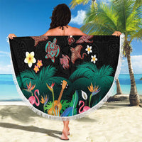 Hawaiian Alohawaii Beach Blanket Tribal Sea Animals Tattoo and Tropical Plants - Polynesian Pride
