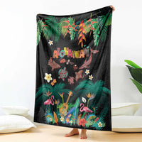 Hawaiian Alohawaii Blanket Tribal Sea Animals Tattoo and Tropical Plants - Polynesian Pride