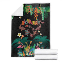 Hawaiian Alohawaii Blanket Tribal Sea Animals Tattoo and Tropical Plants - Polynesian Pride