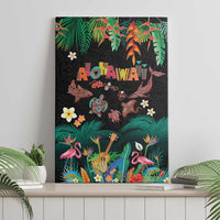 Hawaiian Alohawaii Canvas Wall Art Tribal Sea Animals Tattoo and Tropical Plants - Polynesian Pride