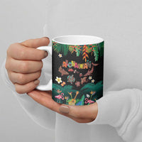 Hawaiian Alohawaii Ceramic Mug Tribal Sea Animals Tattoo and Tropical Plants - Polynesian Pride