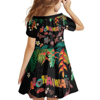Hawaiian Alohawaii Family Matching Off The Shoulder Long Sleeve Dress and Hawaiian Shirt Tribal Sea Animals Tattoo and Tropical Plants - Polynesian Pride