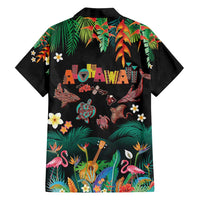 Hawaiian Alohawaii Family Matching Off Shoulder Maxi Dress and Hawaiian Shirt Tribal Sea Animals Tattoo and Tropical Plants - Polynesian Pride