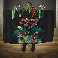 Hawaiian Alohawaii Hooded Blanket Tribal Sea Animals Tattoo and Tropical Plants - Polynesian Pride