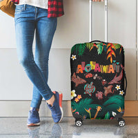 Hawaiian Alohawaii Luggage Cover Tribal Sea Animals Tattoo and Tropical Plants - Polynesian Pride