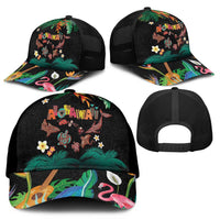 Hawaiian Alohawaii Mesh Trucker Cap Tribal Sea Animals Tattoo and Tropical Plants - Polynesian Pride