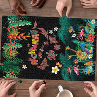 Hawaiian Alohawaii Puzzle Tribal Sea Animals Tattoo and Tropical Plants - Polynesian Pride