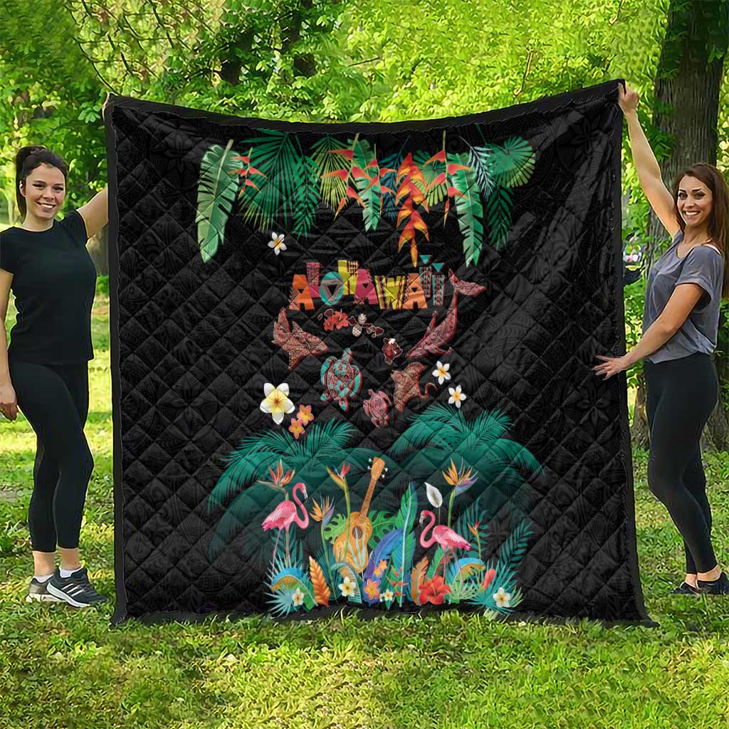 Hawaiian Alohawaii Quilt Tribal Sea Animals Tattoo and Tropical Plants - Polynesian Pride