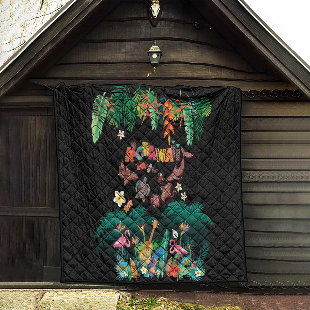 Hawaiian Alohawaii Quilt Tribal Sea Animals Tattoo and Tropical Plants - Polynesian Pride