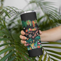 Hawaiian Alohawaii Skinny Tumbler Tribal Sea Animals Tattoo and Tropical Plants - Polynesian Pride
