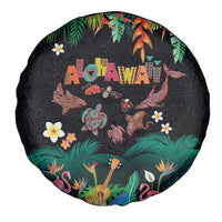 Hawaiian Alohawaii Spare Tire Cover Tribal Sea Animals Tattoo and Tropical Plants - Polynesian Pride