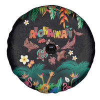 Hawaiian Alohawaii Spare Tire Cover Tribal Sea Animals Tattoo and Tropical Plants - Polynesian Pride