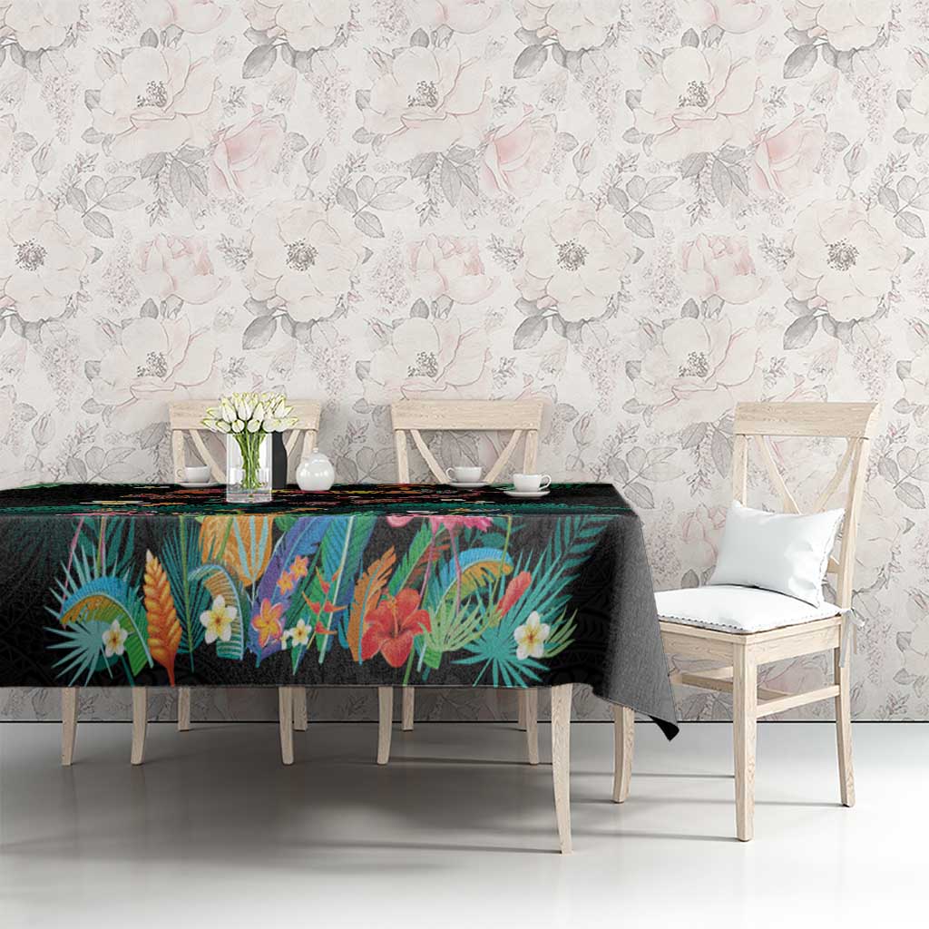 Hawaiian Alohawaii Tablecloth Tribal Sea Animals Tattoo and Tropical Plants - Polynesian Pride