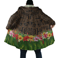 Hawaiian Hula Costume Cloak Tribal Tattoo and Tropical Plants Skirt - Polynesian Pride