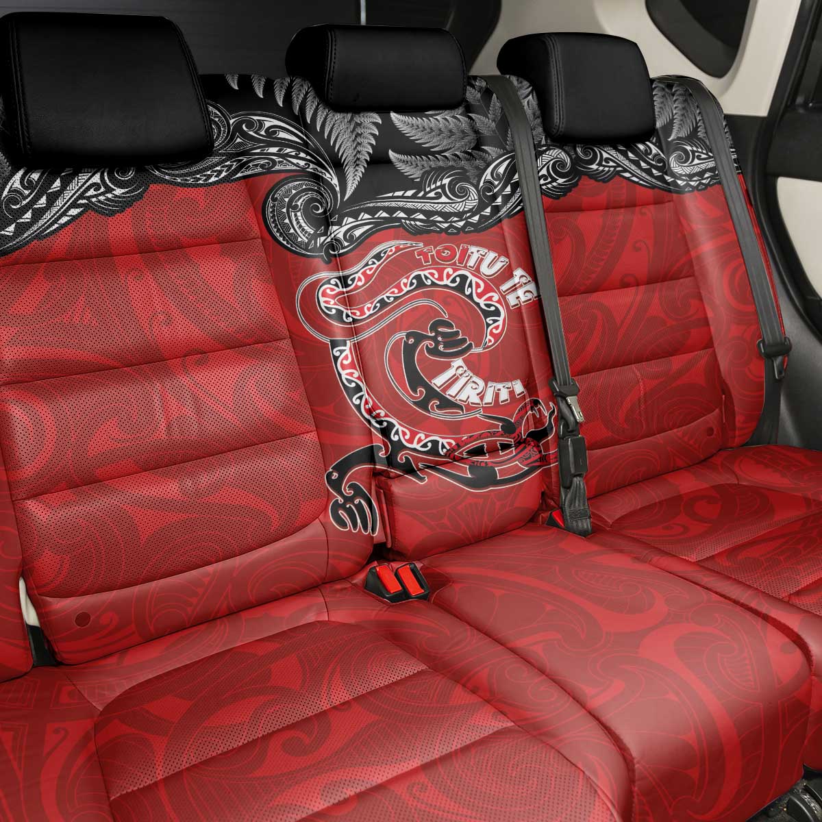 Aotearoa Toitu Te Tiriti Back Car Seat Cover Taniwha Tribal Motifs