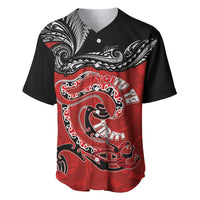 Personalised Aotearoa Toitu Te Tiriti Baseball Jersey Taniwha Tribal Motifs