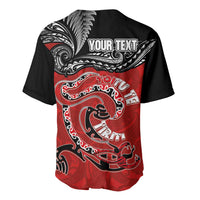 Personalised Aotearoa Toitu Te Tiriti Baseball Jersey Taniwha Tribal Motifs