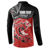 Personalised Aotearoa Toitu Te Tiriti Button Sweatshirt Taniwha Tribal Motifs