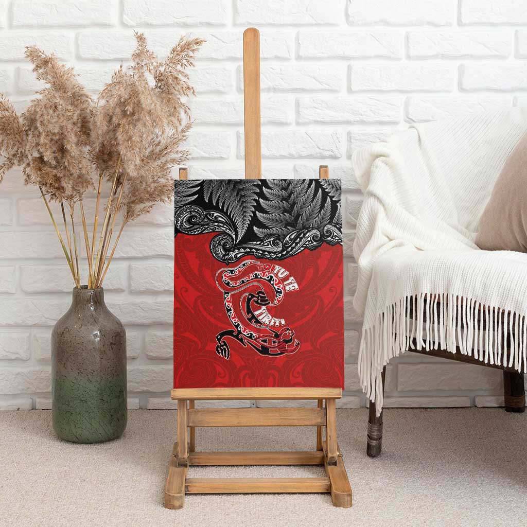 Aotearoa Toitu Te Tiriti Canvas Wall Art Taniwha Tribal Motifs