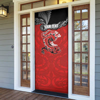 Personalised Aotearoa Toitu Te Tiriti Door Cover Taniwha Tribal Motifs