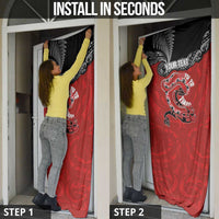 Personalised Aotearoa Toitu Te Tiriti Door Cover Taniwha Tribal Motifs