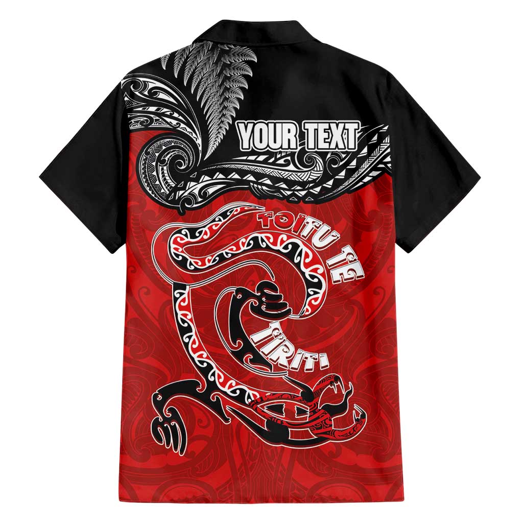 Personalised Aotearoa Toitu Te Tiriti Family Matching Long Sleeve Bodycon Dress and Hawaiian Shirt Taniwha Tribal Motifs