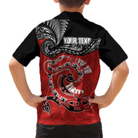 Personalised Aotearoa Toitu Te Tiriti Family Matching Off Shoulder Maxi Dress and Hawaiian Shirt Taniwha Tribal Motifs